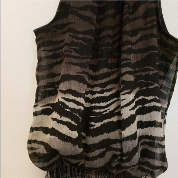 Black silver sparkle leopard high neck dressy - Picture 3 of 7